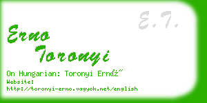 erno toronyi business card
